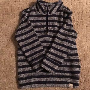 Boys Striped quarter zip sweater
